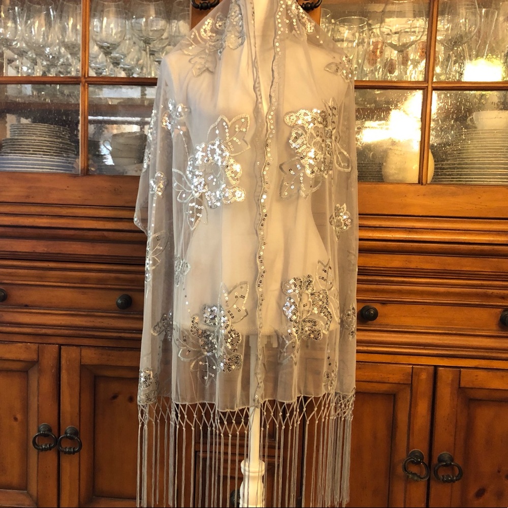 EUC Embroidered and Sequined Wrap
